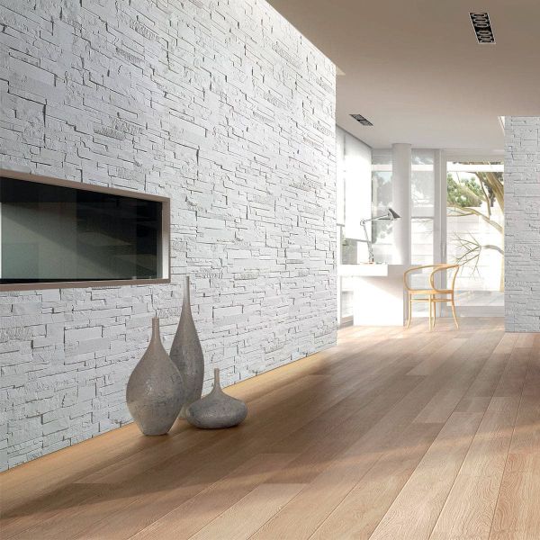 Steinverblender, Innenbereich, Weiß, Bricostone White