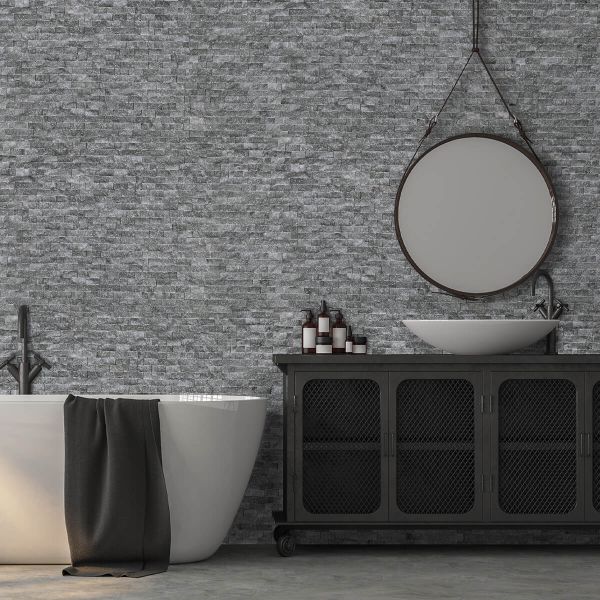 Naturstein, Innen- & Außenbereich, Grau, Mosaic Smoky