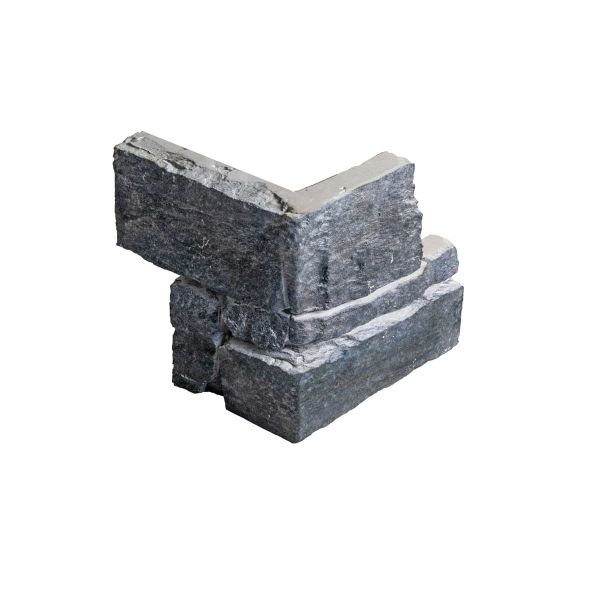 Eckelement, Steinverblender, Innen- & Außenbereich, Grau, Rugged Ledgestone Grey