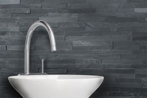 Naturstein, Quarzit, Innen- & Außenbereich, Schwarz, Black
