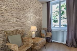 Steinverblender in Holzoptik, Innen- & Außenbereich, Beige, Woodyteck