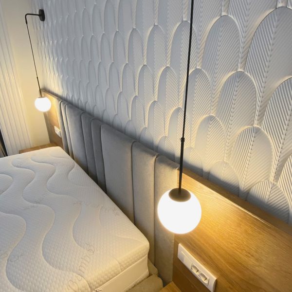 3D-Wandpaneel, Innenbereich, Weiß, Aero