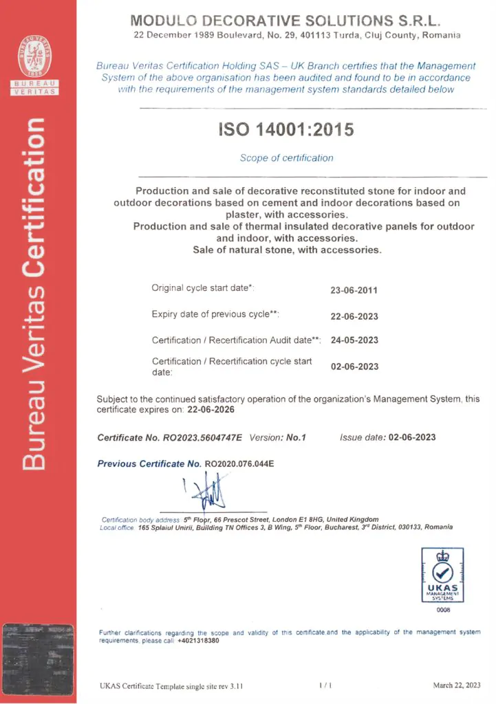 ISO 14001 Zertifikat